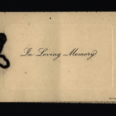 Charles Harry Sidney Brooks memorial card